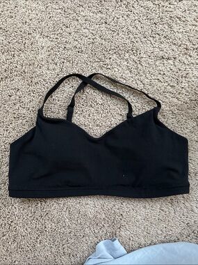 Athleta Black Seamless Strappy Bralette